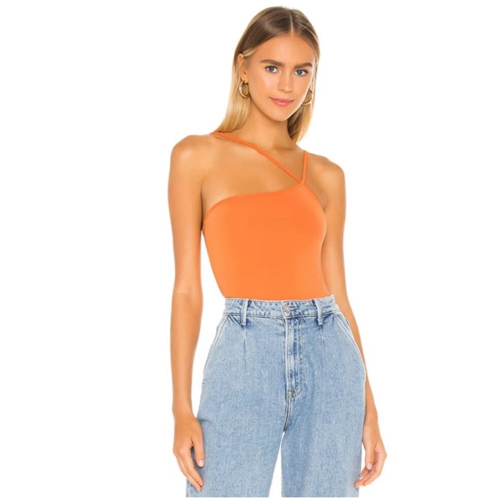 Superdown Taryn Asymmetric Orange Bodysuit